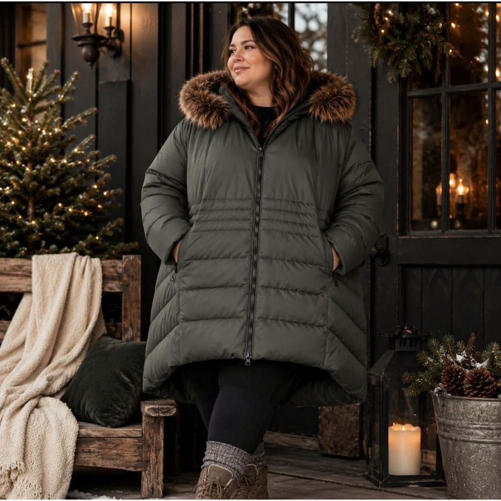 Arctic Expedition HybraDOWN Women's 5X Olive Green Winter Parka Puffer Coat